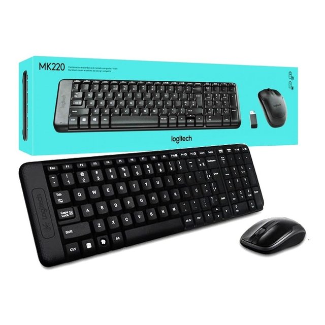 TECLADO + MOUSE SEM FIO MK220 LOGITECH